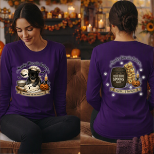 Spooky Biscuits Long Sleeve Tee Front and Back Graphics TheCraftNook