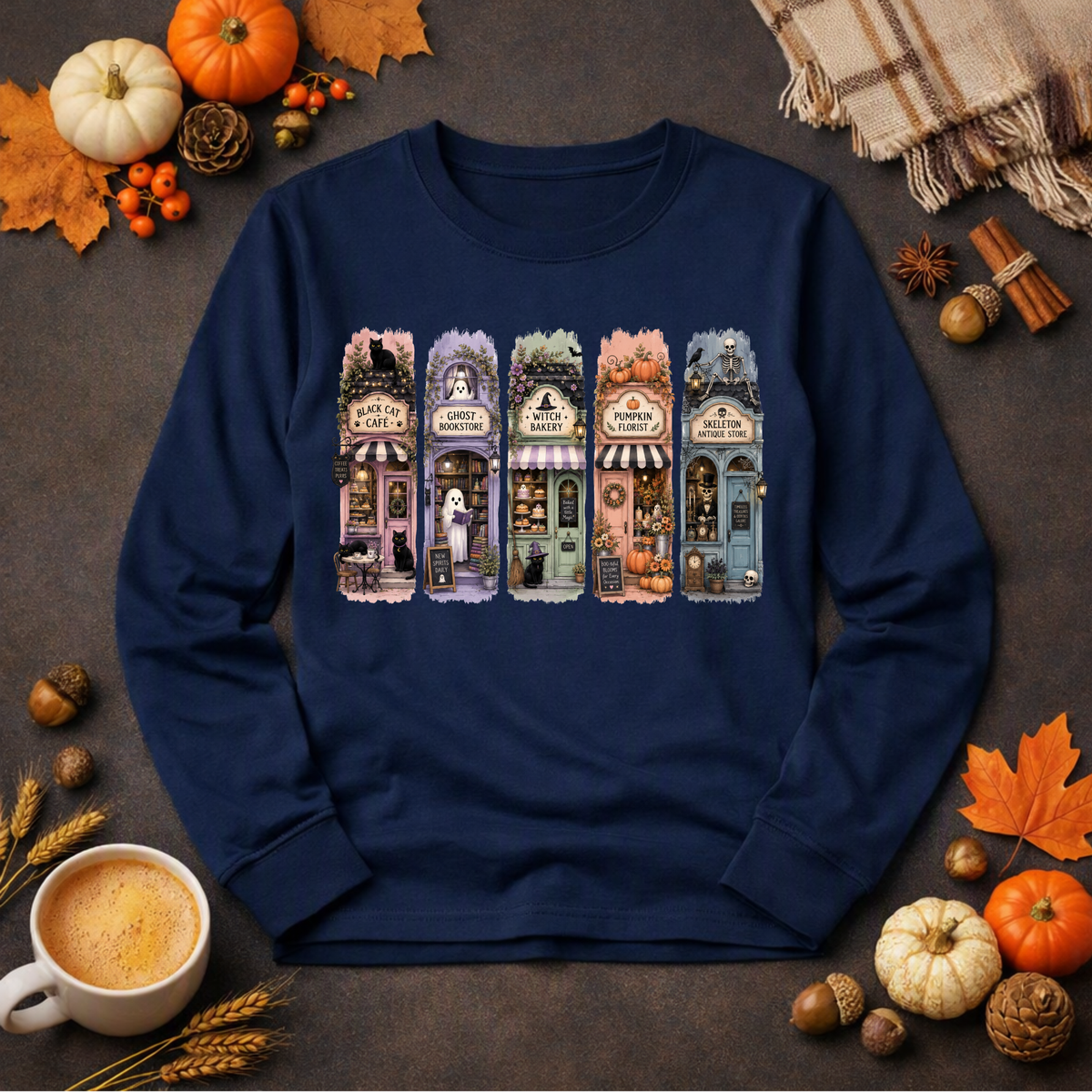 Halloween Shops Long Sleeve Tee TheCraftNook