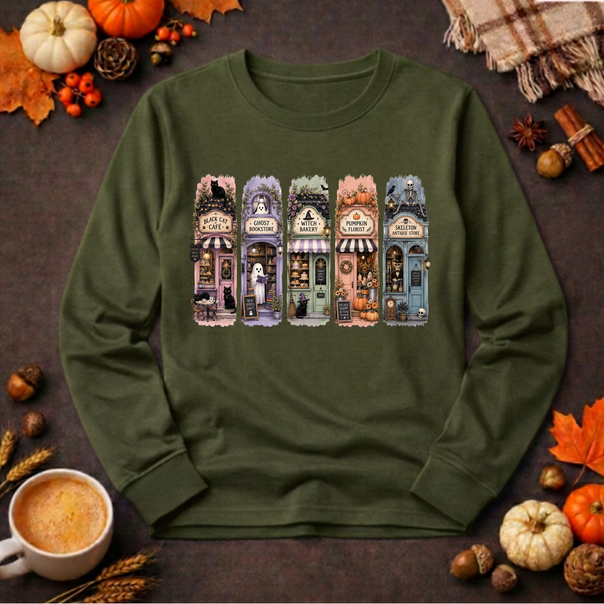 Halloween Shops Long Sleeve Tee TheCraftNook