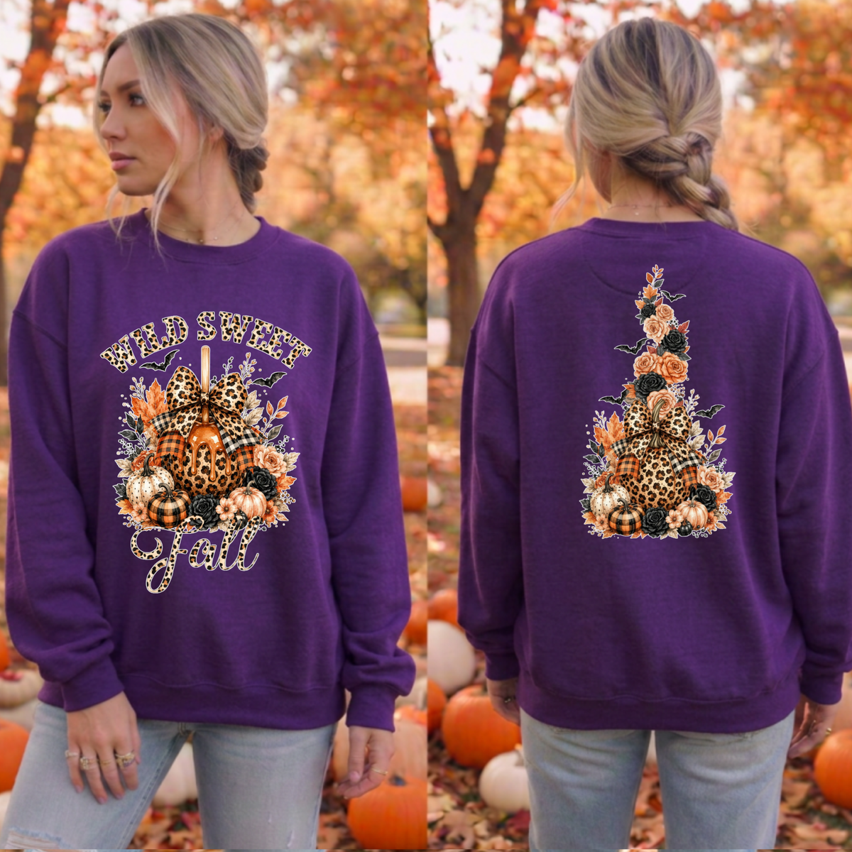 Wild Sweet Fall Sweatshirt – Front & Back Halloween Cottagecore Graphic TheCraftNook