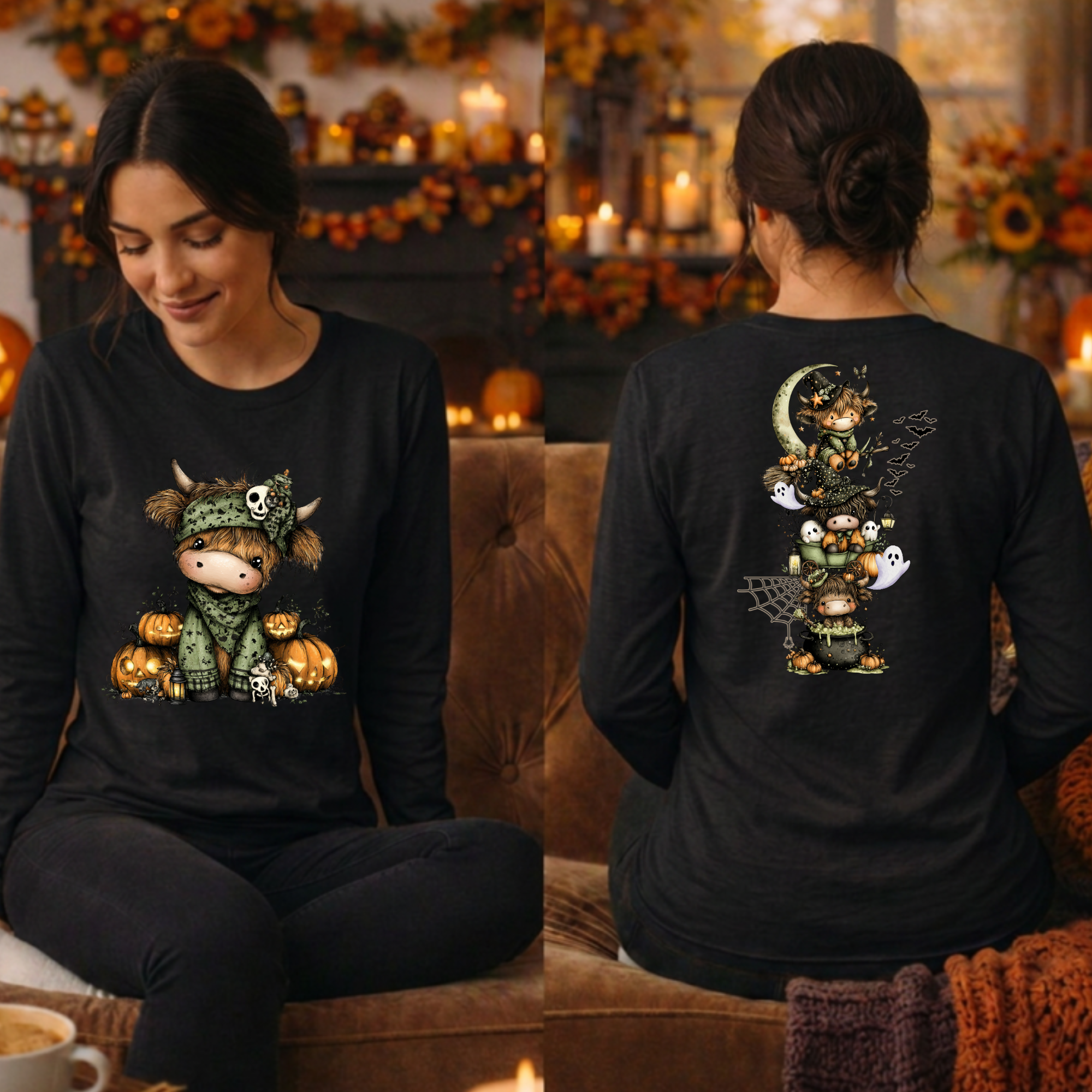 Highland Halloween Long Sleeve Tee – Front & Back Graphics