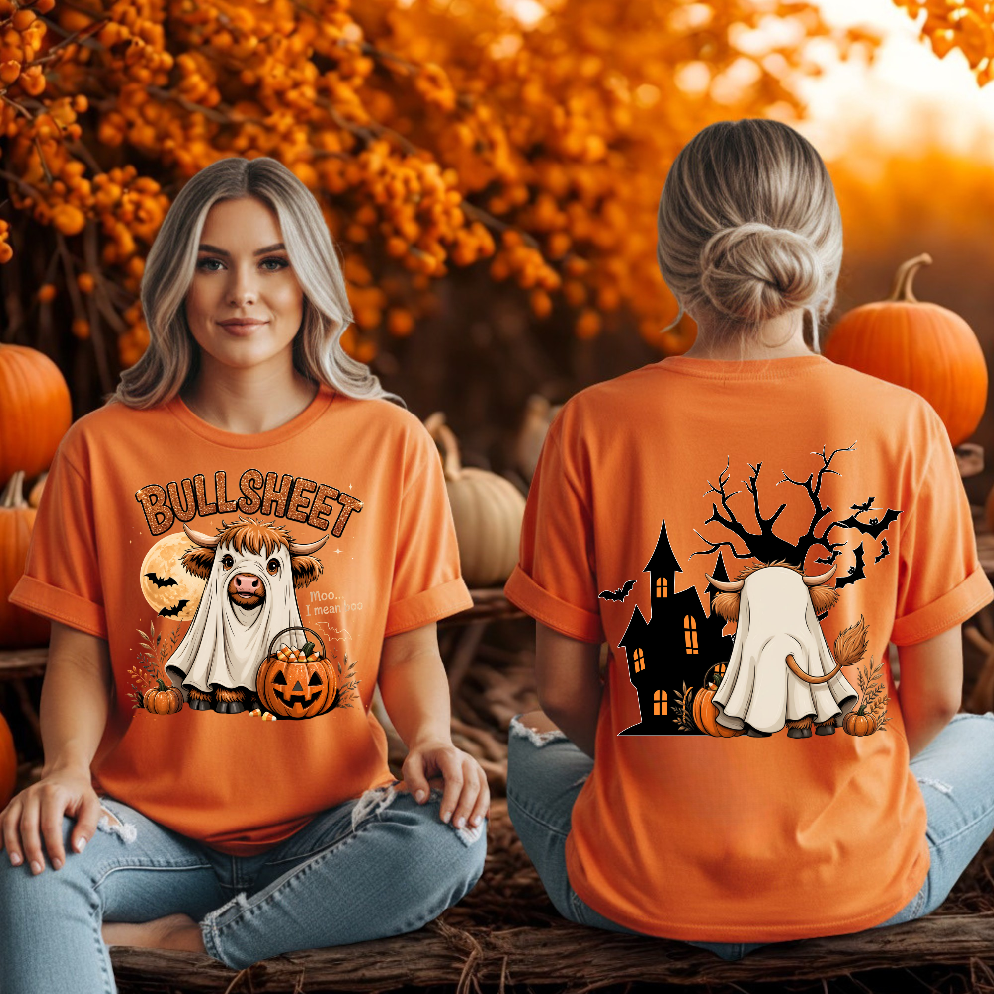 BullSheet Tee – Front & Back Halloween Graphic T-Shirt