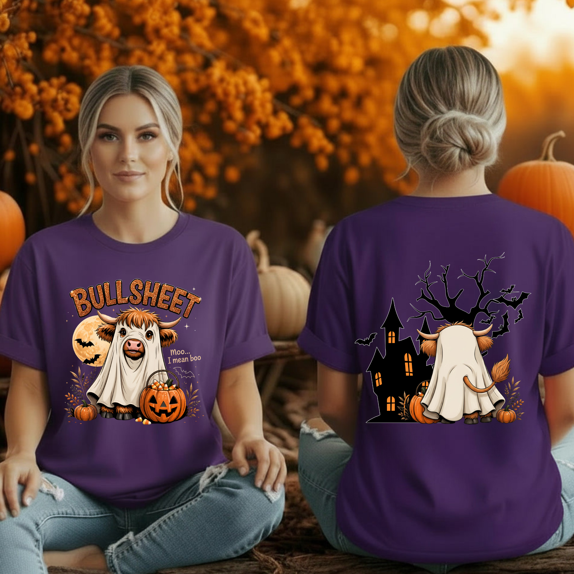 BullSheet Tee – Front & Back Halloween Graphic T-Shirt