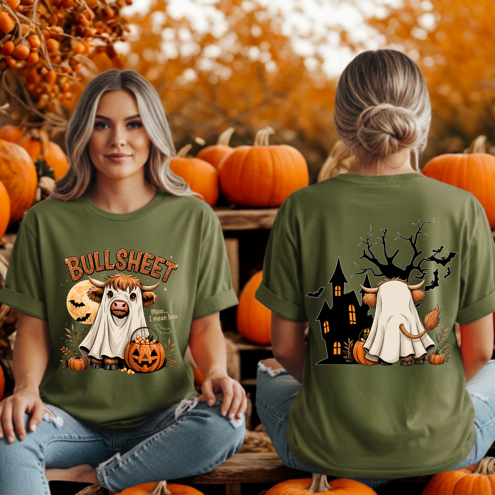 BullSheet Tee – Front & Back Halloween Graphic T-Shirt