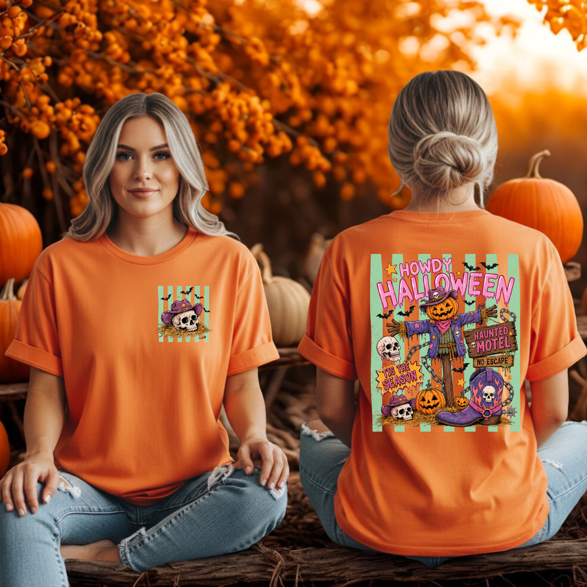 Howdy Halloween T-Shirt – Pocket & Back Graphic T-Shirt TheCraftNook