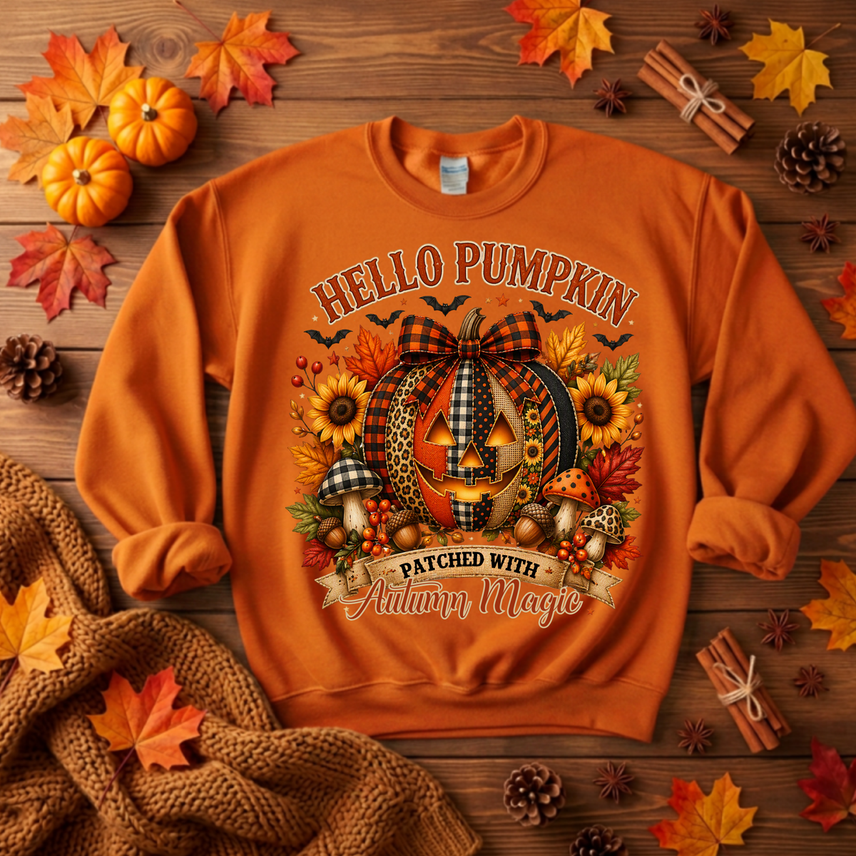 Hello Pumpkin Sweatshirt | Cottagecore Halloween Crewneck TheCraftNook