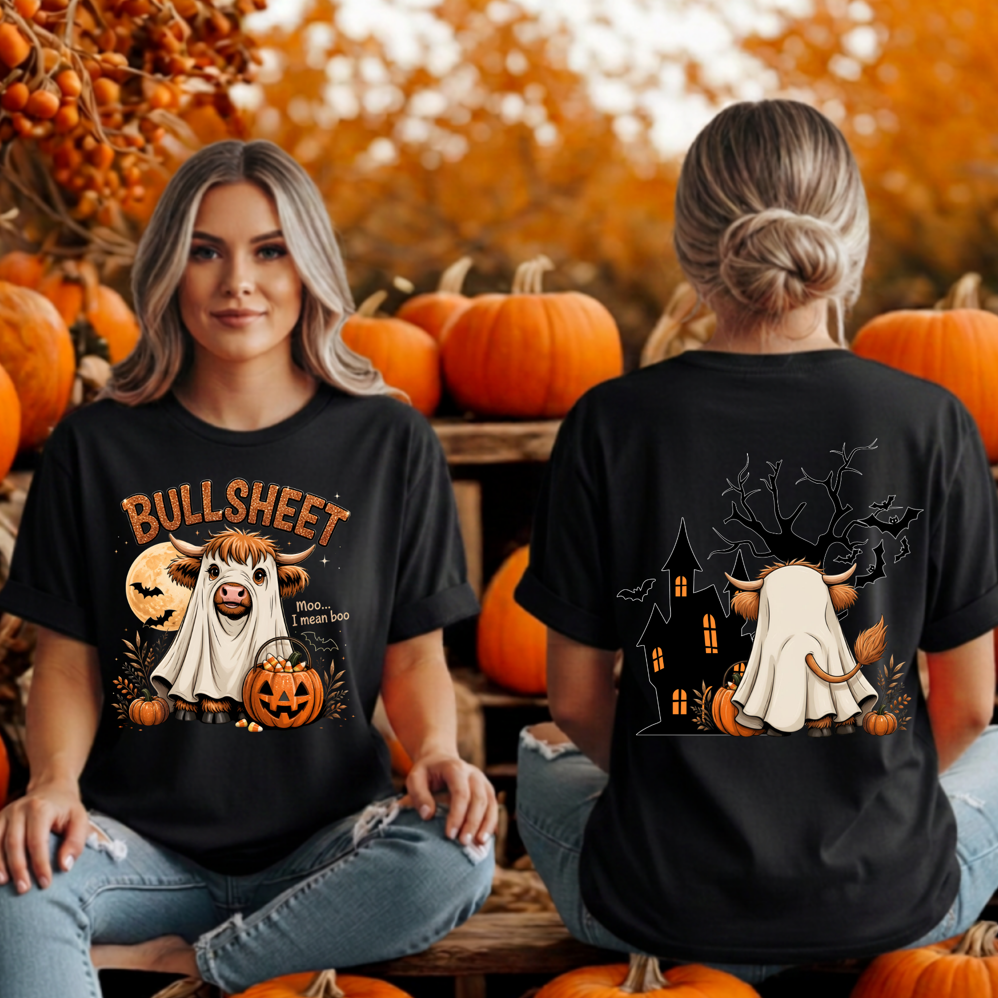 BullSheet Tee – Front & Back Halloween Graphic T-Shirt
