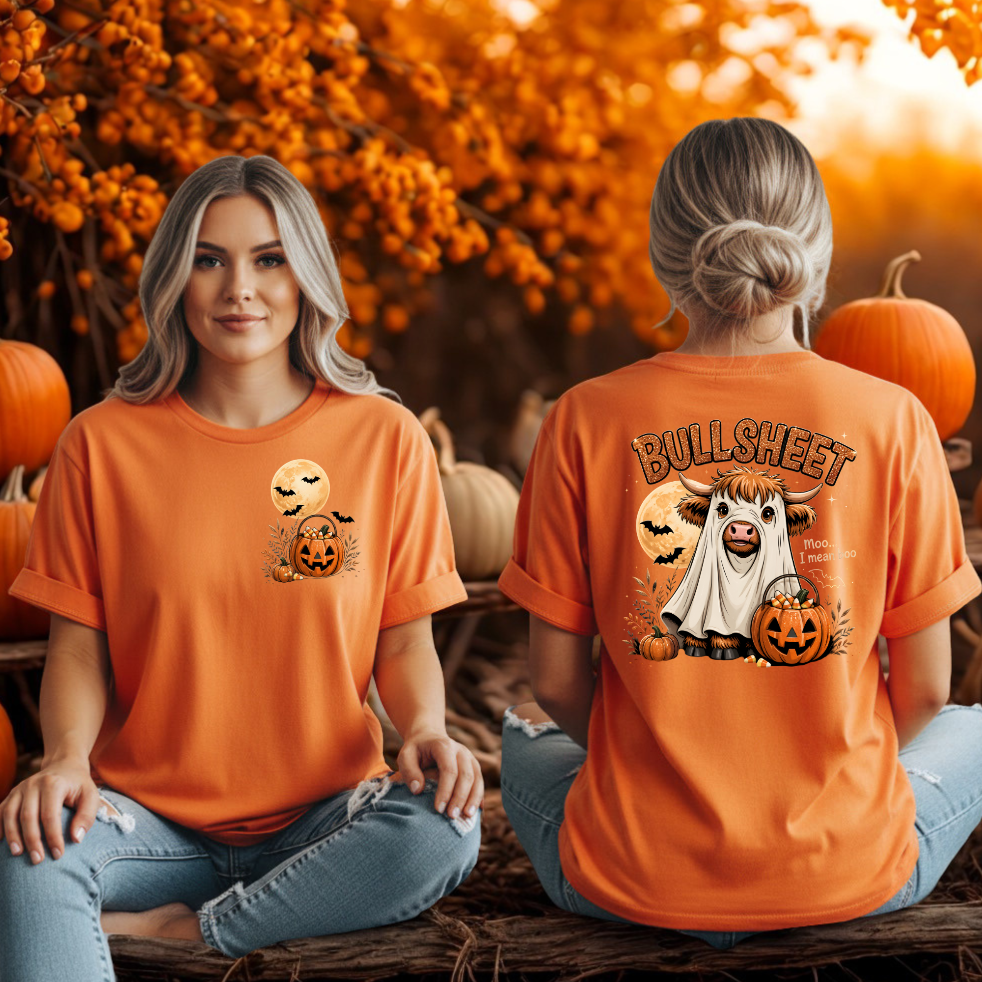 BullSheet Tee – Pocket & Back Halloween Graphic T-Shirt