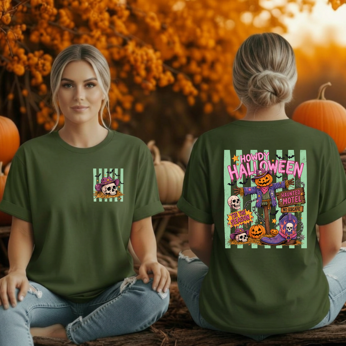 Howdy Halloween T-Shirt – Pocket & Back Graphic T-Shirt TheCraftNook