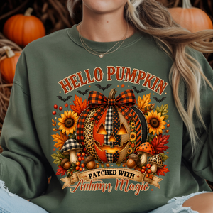 Hello Pumpkin Sweatshirt | Cottagecore Halloween Crewneck TheCraftNook