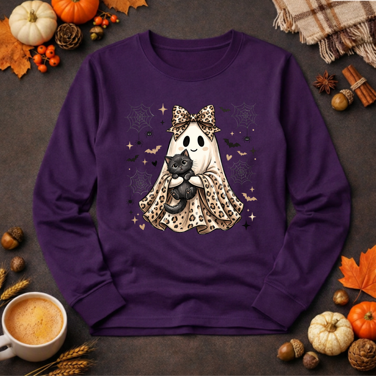 Printed Ghost Long Sleeve Tee TheCraftNook