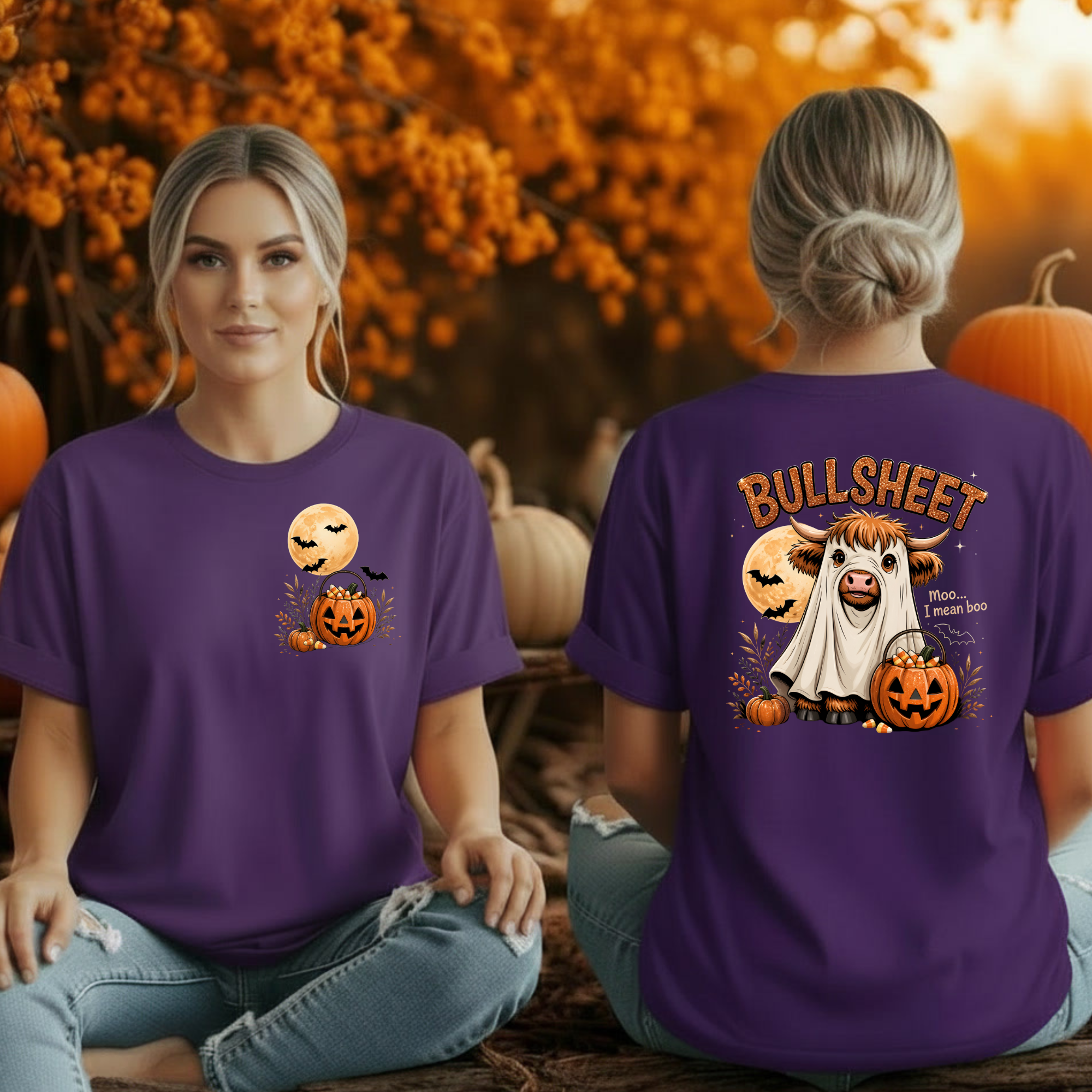 BullSheet Tee – Pocket & Back Halloween Graphic T-Shirt