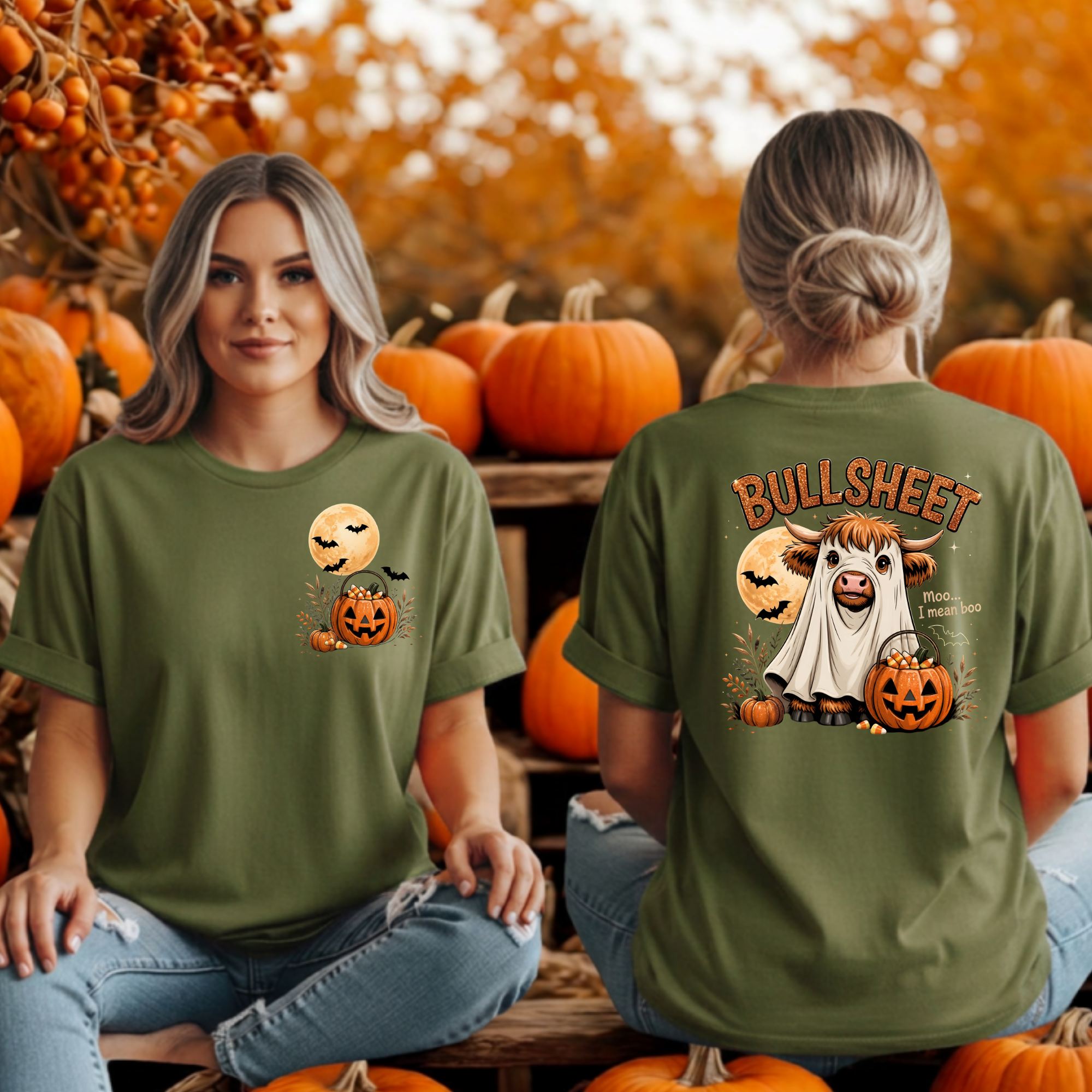 BullSheet Tee – Pocket & Back Halloween Graphic T-Shirt