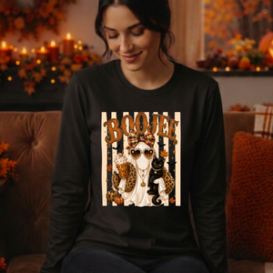 Boojee Ghost Cat Long Sleeve Tee TheCraftNook