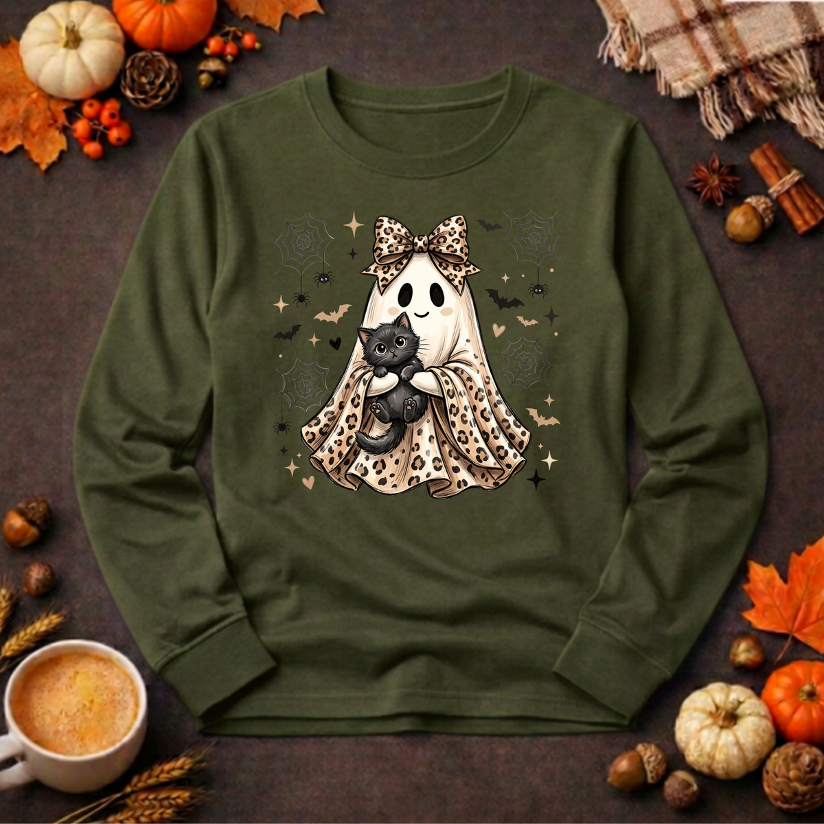 Printed Ghost Long Sleeve Tee TheCraftNook
