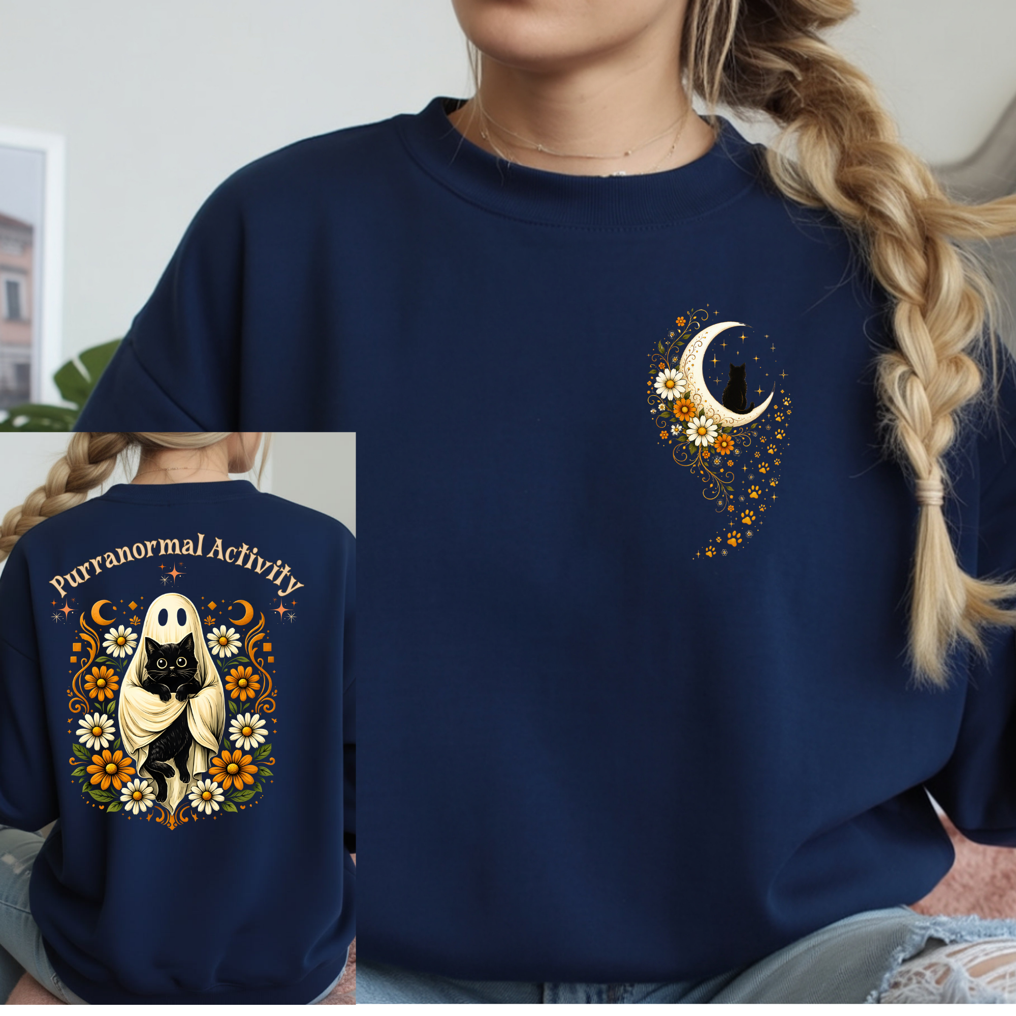 Purranormal Activity Long Sleeve Tee – Pocket & Full Back Graphic