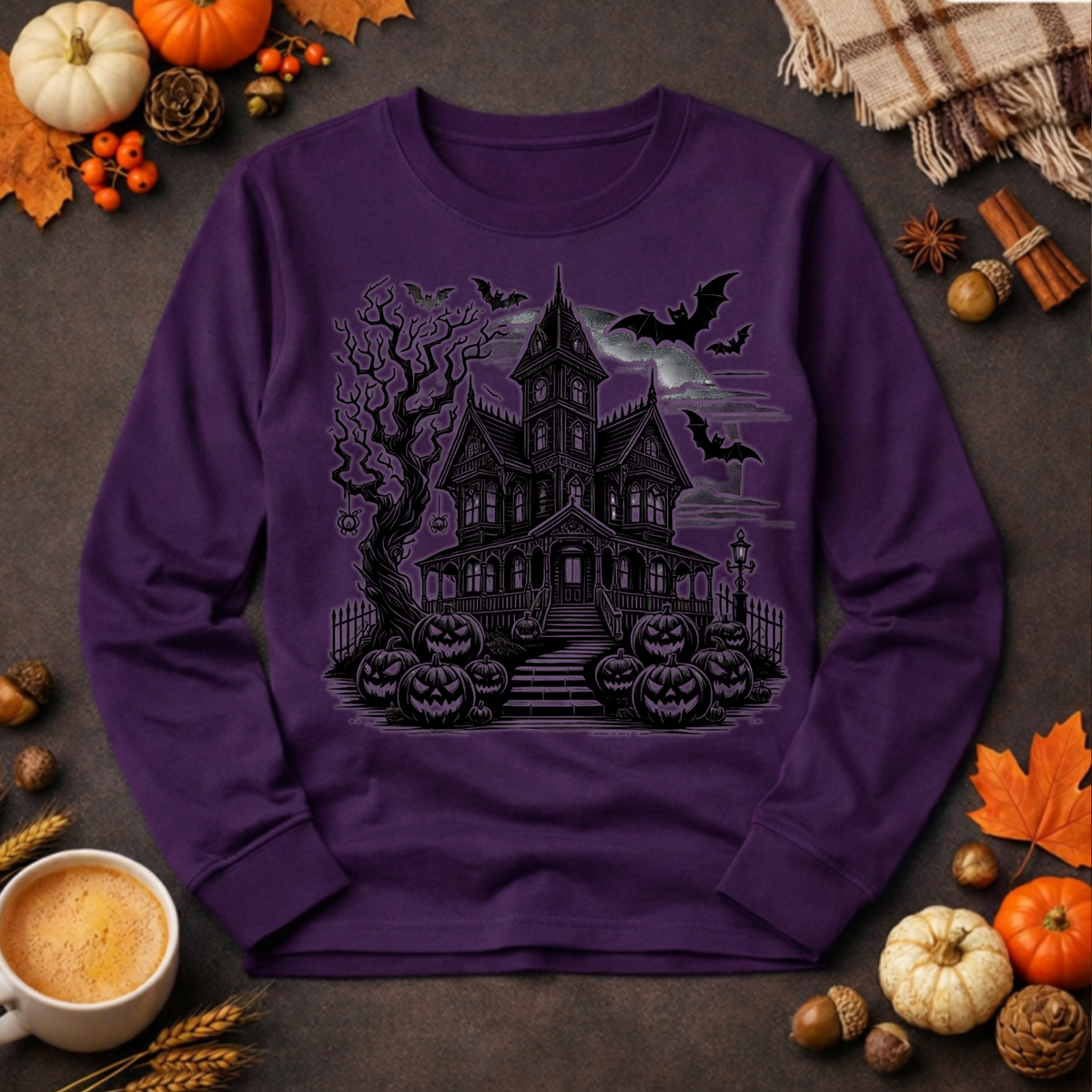 Halloween Long Sleeve T-Shirt | Cozy Autumn Graphic Tee TheCraftNook
