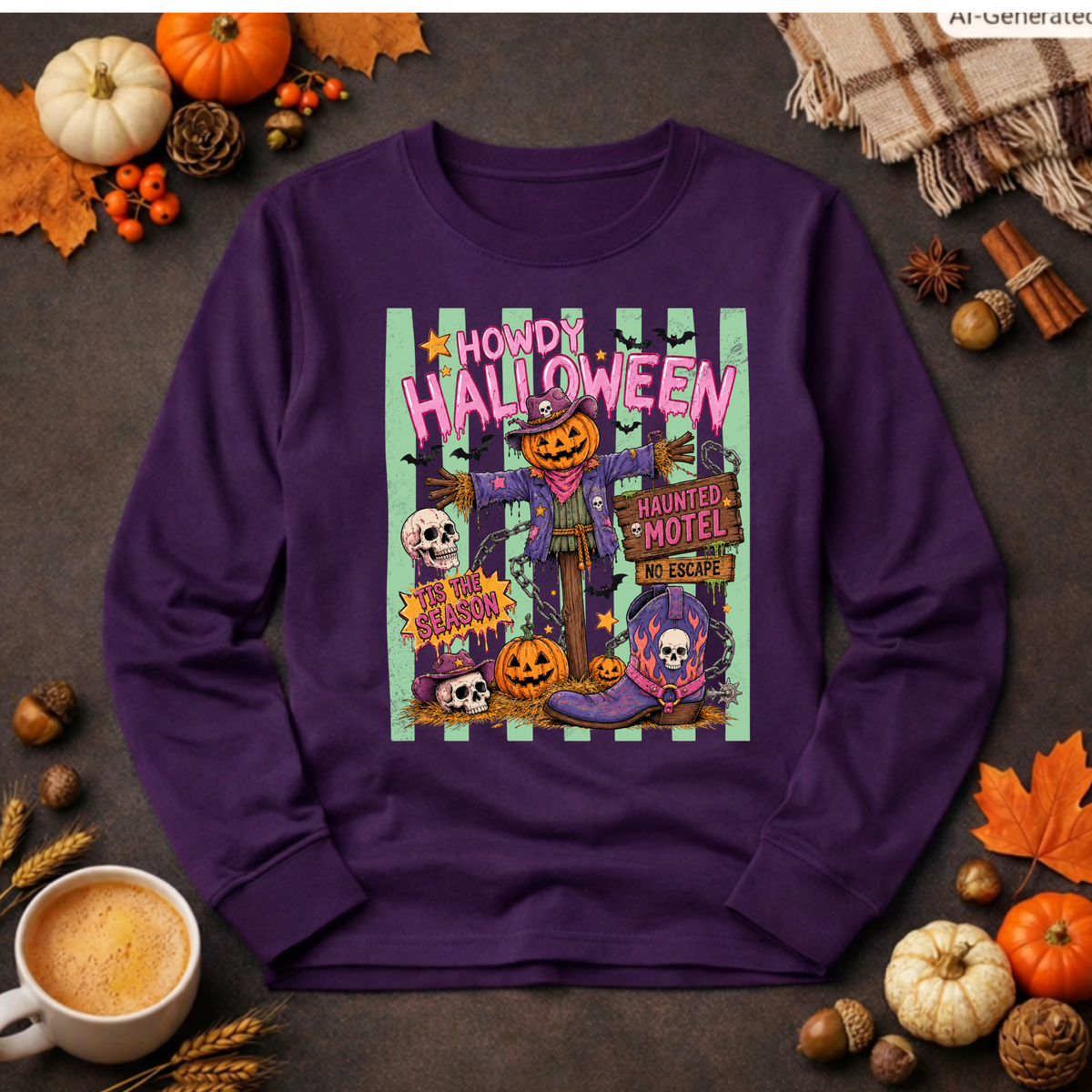 Howdy Halloween Long Sleeve T-Shirt TheCraftNook