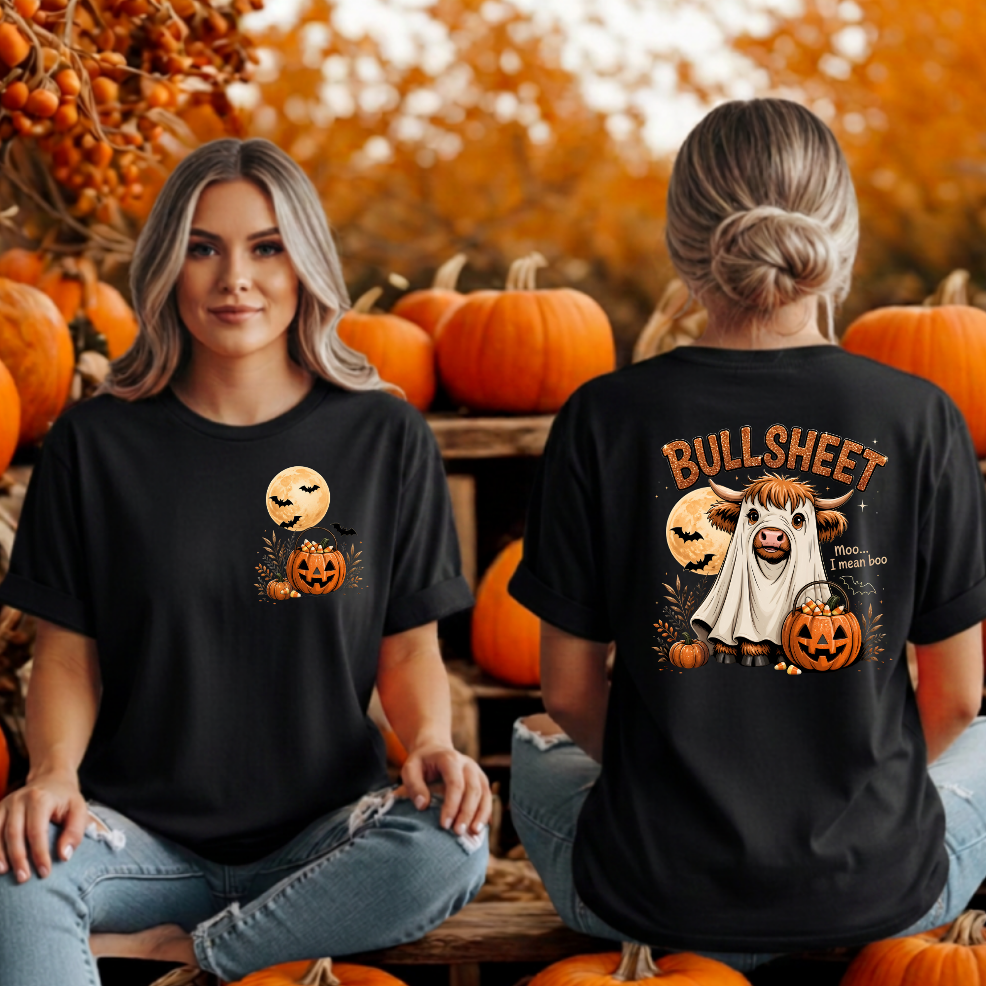 BullSheet Tee – Pocket & Back Halloween Graphic T-Shirt