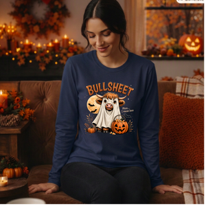 BullSheet Long Sleeve Tee – Halloween Graphic Long-Sleeve T-Shirt TheCraftNook