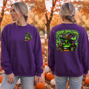Stitches Spirits & Spells Sweatshirt – Pocket & Back Graphic TheCraftNook