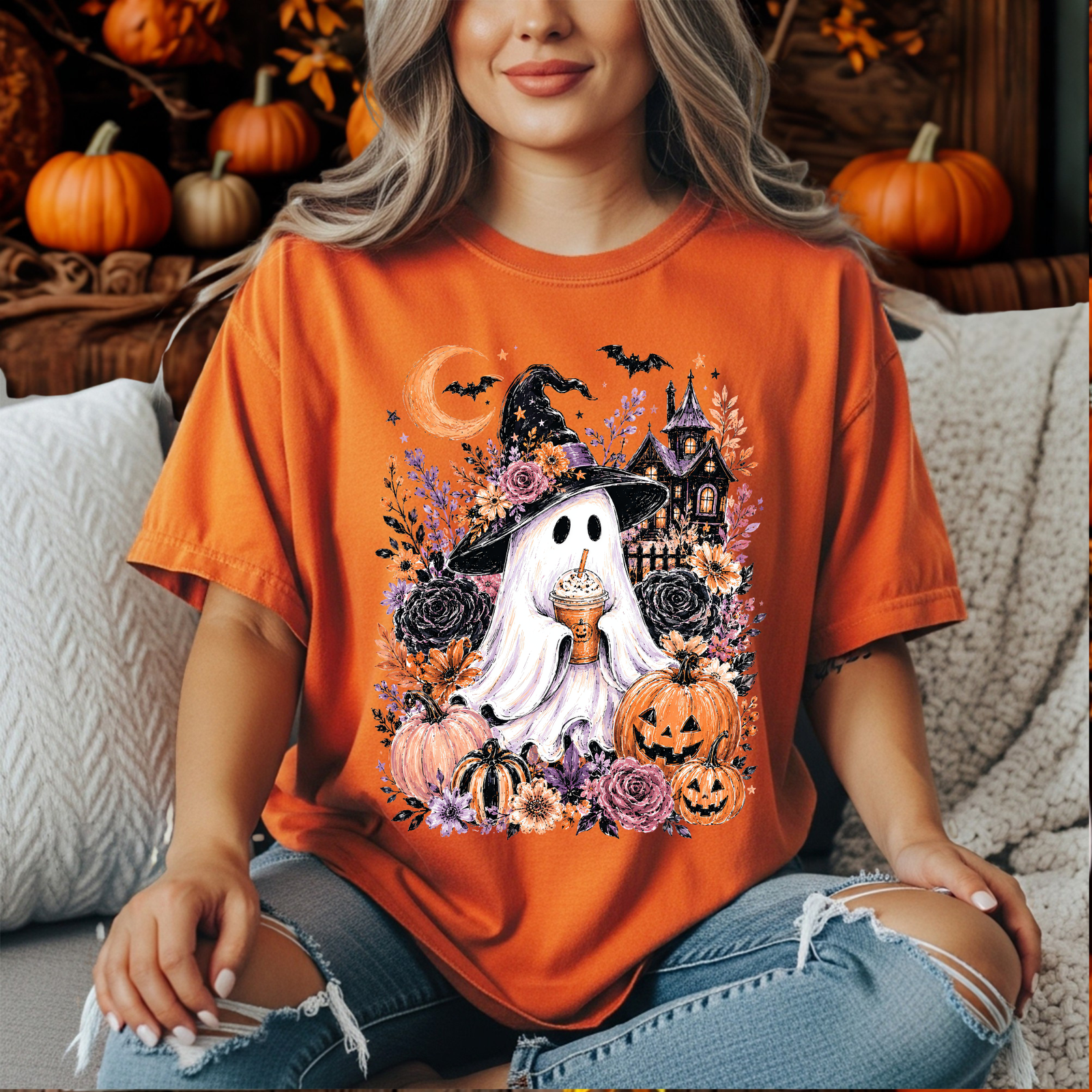 Boo-tiful Harvest Night Tee | Halloween Graphic T-Shirt TheCraftNook