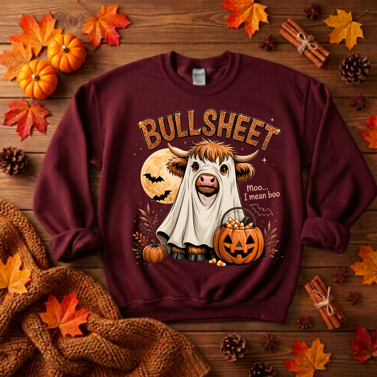 BullSheet Halloween Graphic Sweatshirt TheCraftNook