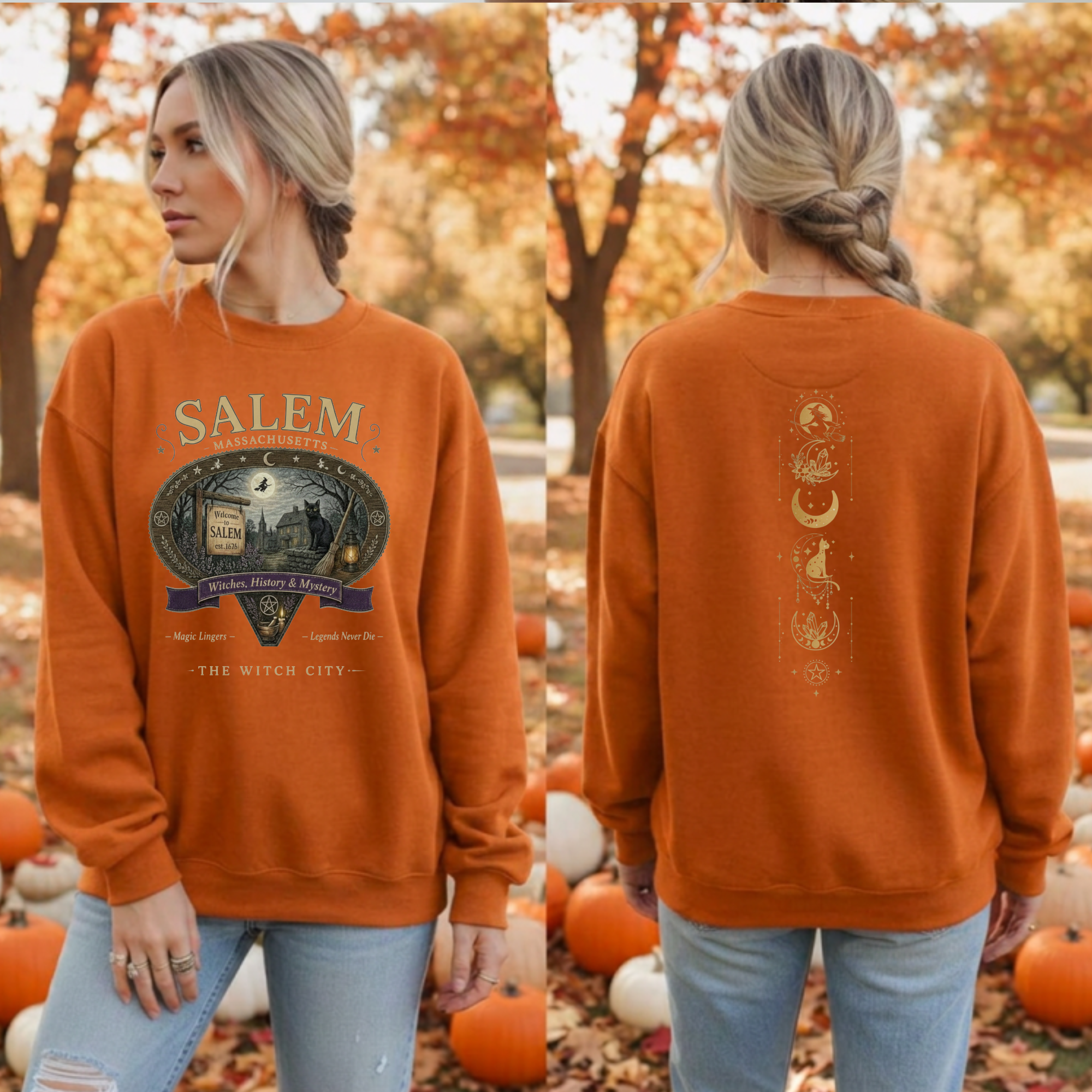 Salem Sweatshirt Front and Back Graphics