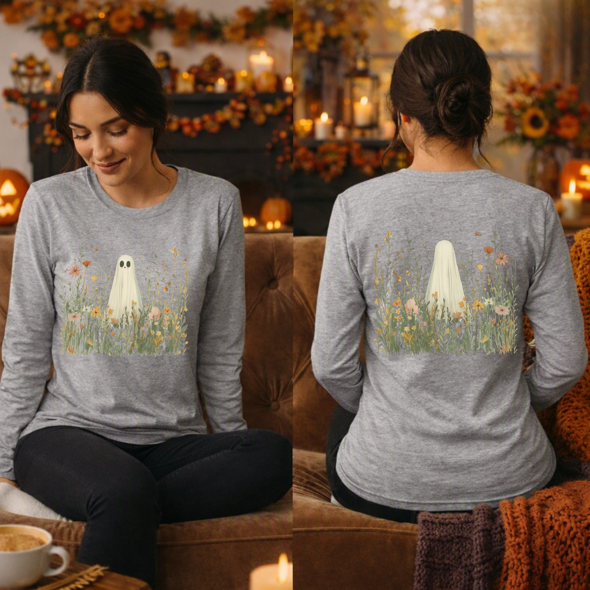 Bloom & Boo Long Sleeve Tee – Front & Back