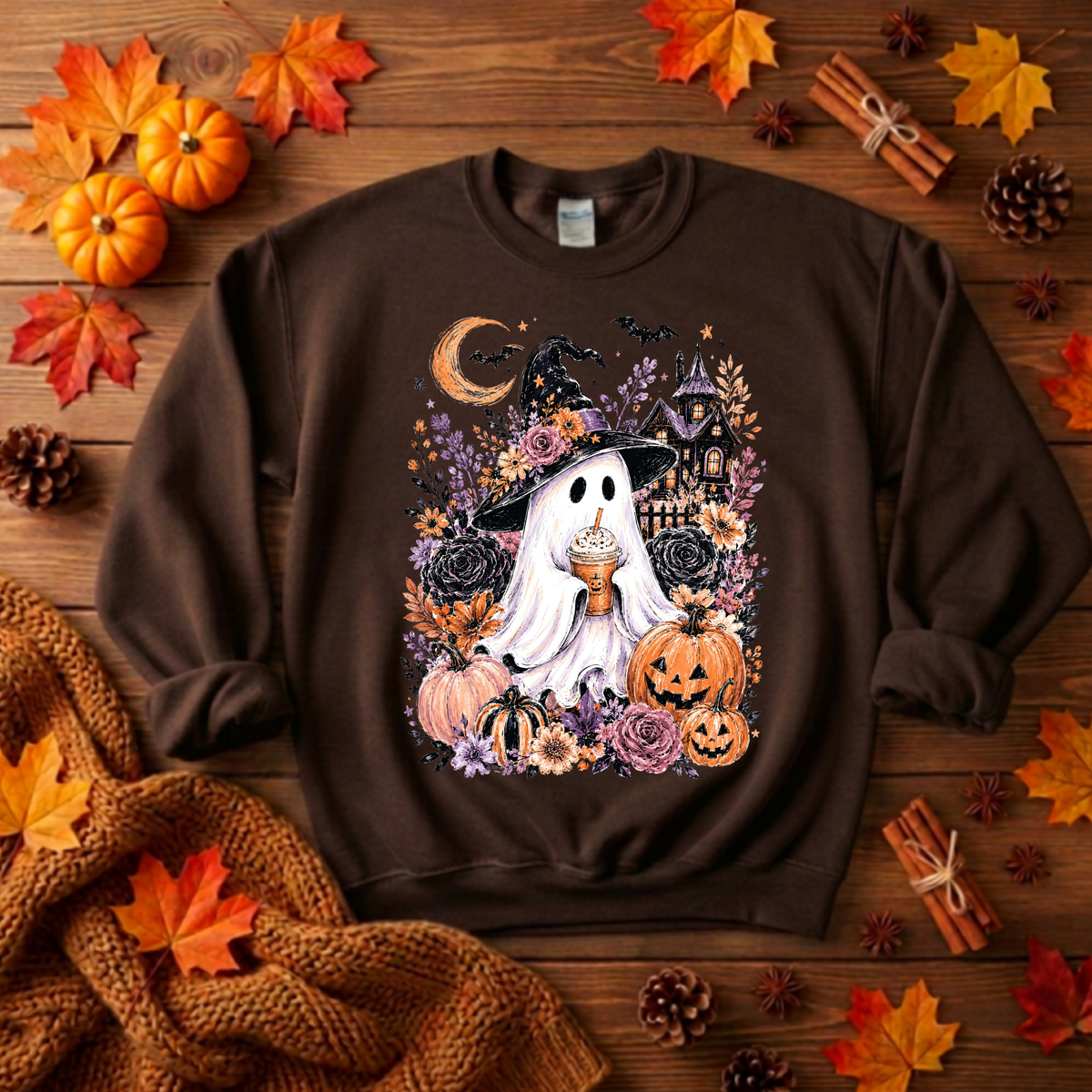 Boo-tiful Harvest Night Sweatshirt | Halloween Graphic Crewneck TheCraftNook