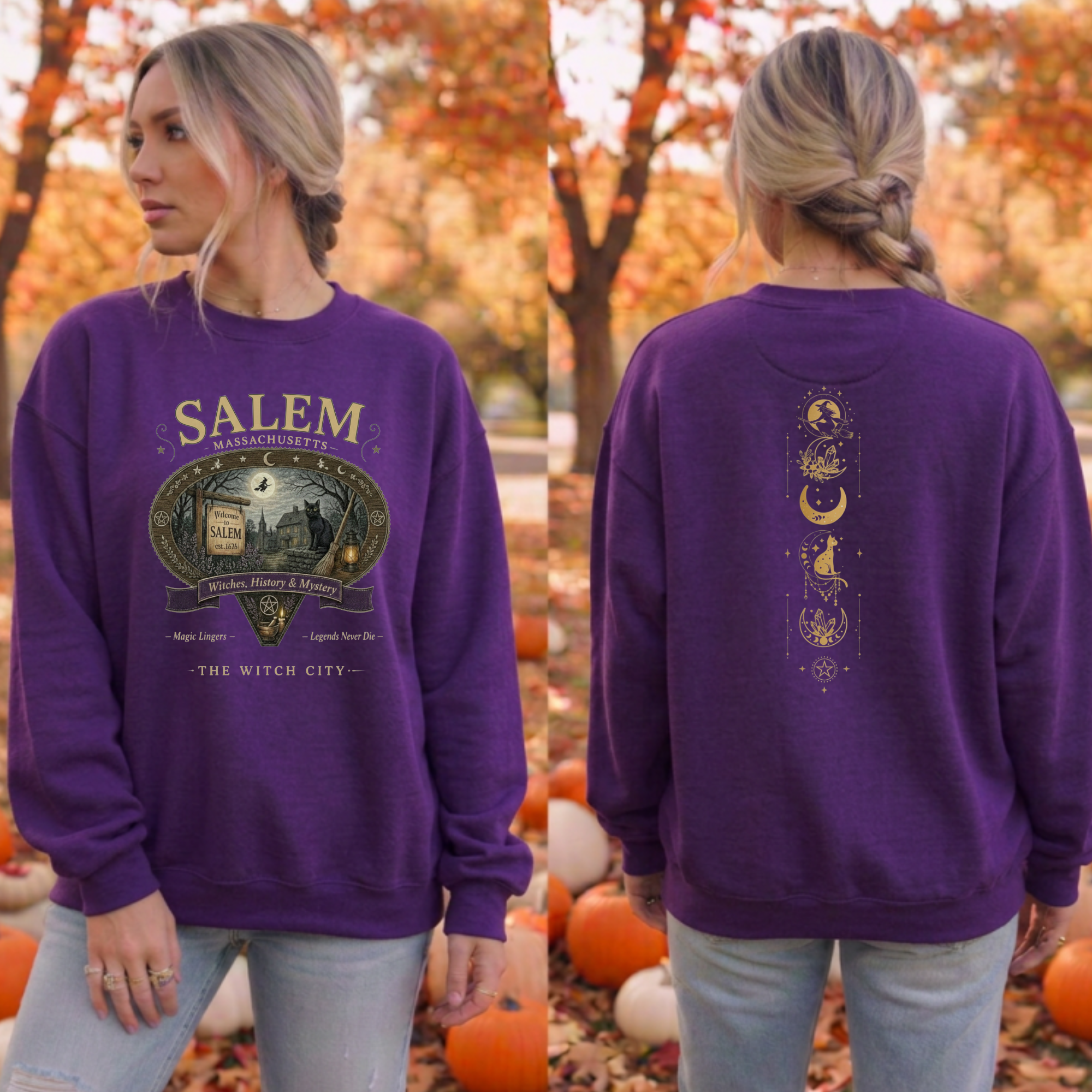 Salem Sweatshirt Front and Back Graphics