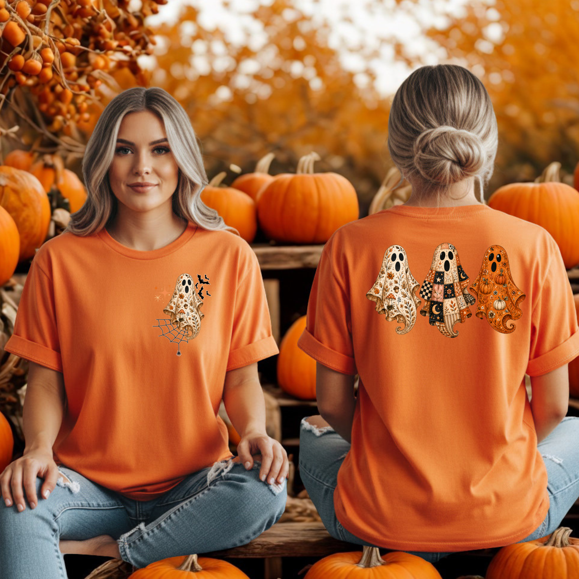 Preppy Ghost Tee – Pocket & Back Graphic