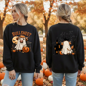 BullSheet Halloween Graphic Sweatshirt – Front & Back TheCraftNook