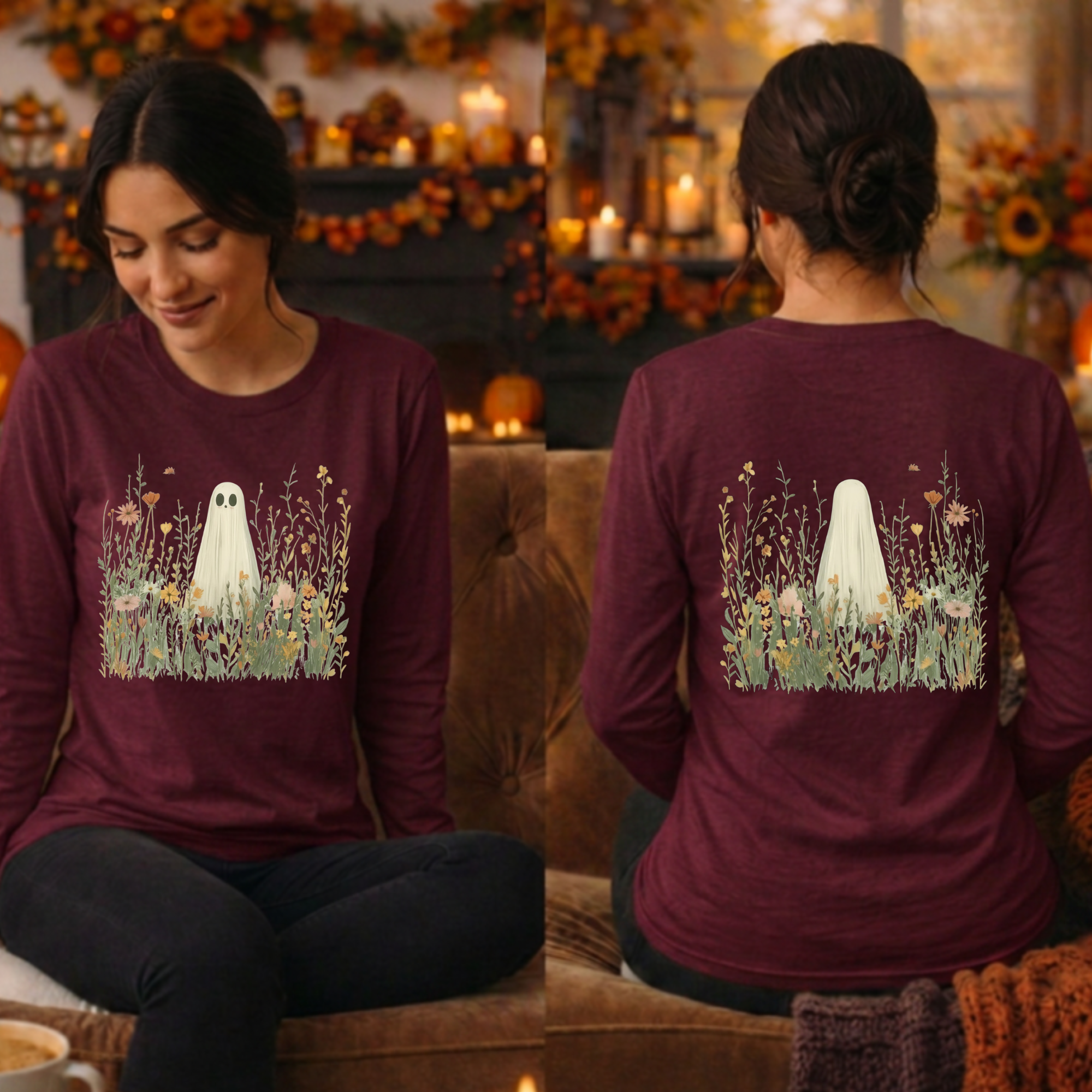 Bloom & Boo Long Sleeve Tee – Front & Back