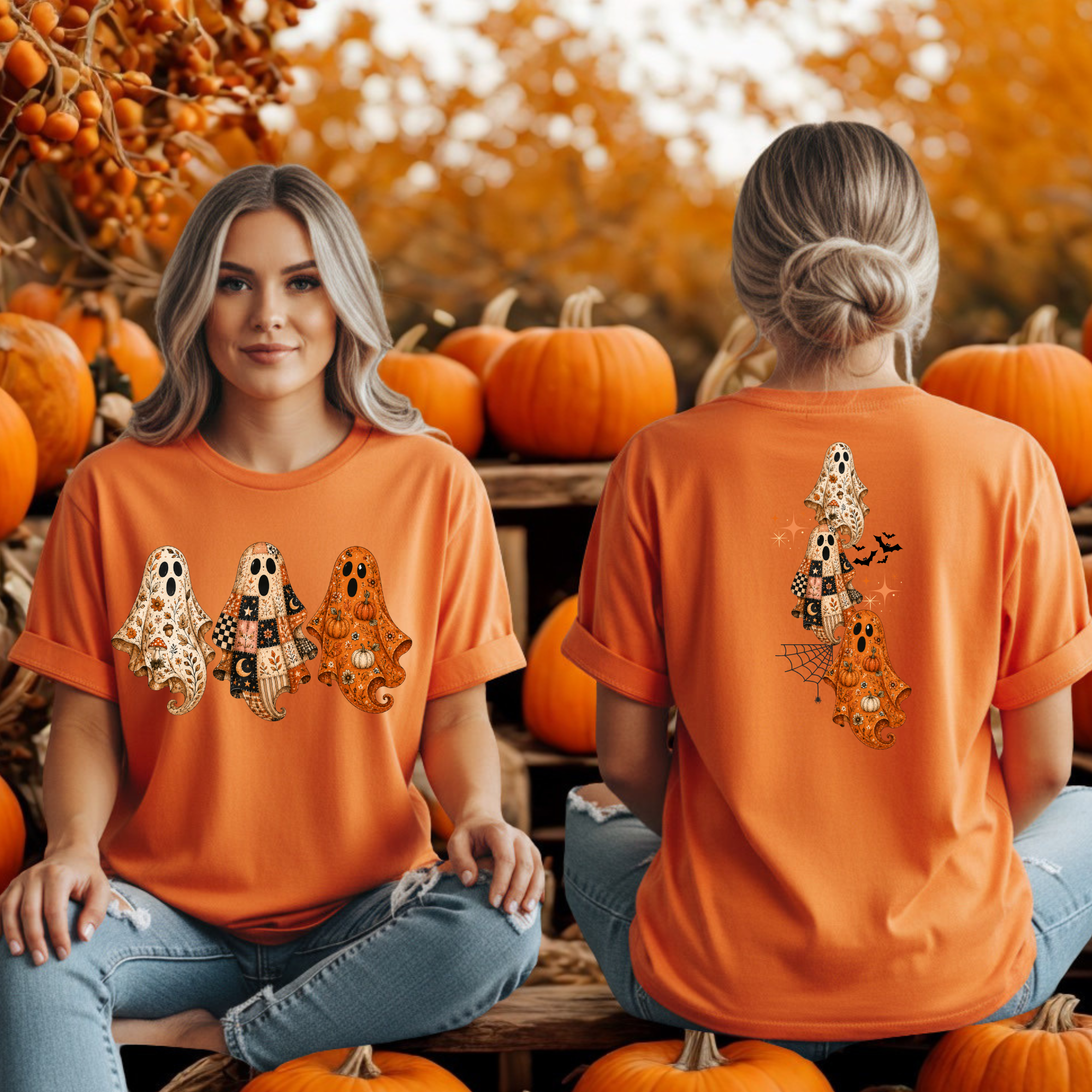 Preppy Ghost Tee – Front & Back Graphics