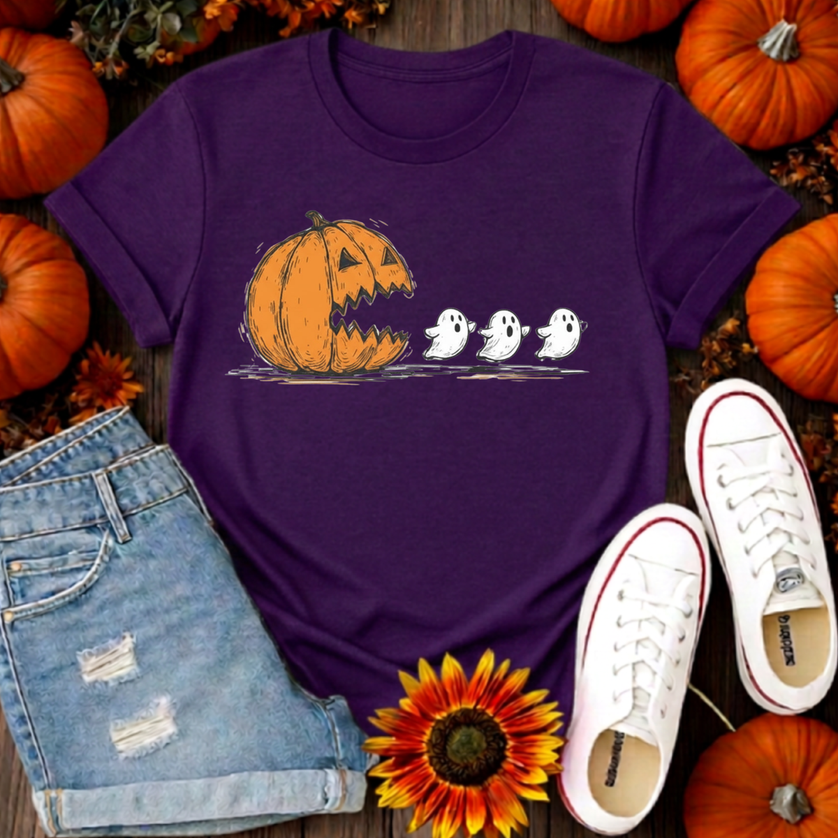 Ghost Snack T-Shirt | Halloween Graphic T-Shirt TheCraftNook