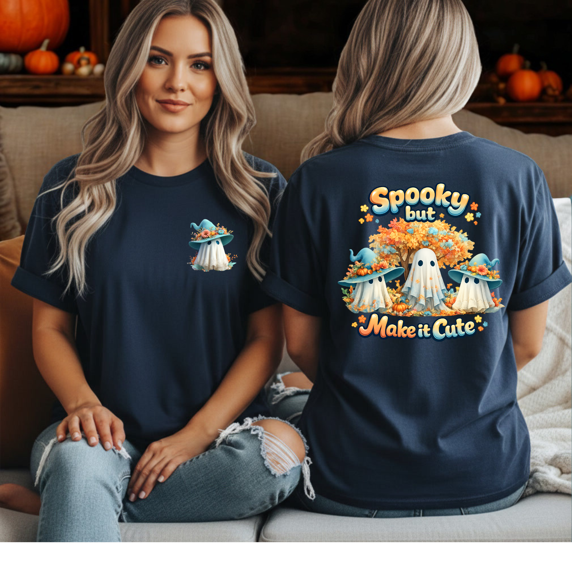Spooky But Make It Cute Tee | Pocket & Back Graphic