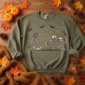 Bone Thief Cat Halloween Sweatshirt TheCraftNook
