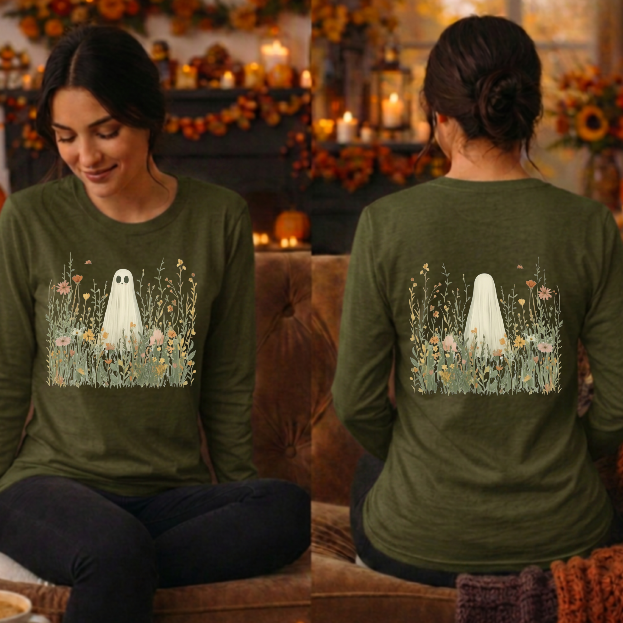 Bloom & Boo Long Sleeve Tee – Front & Back
