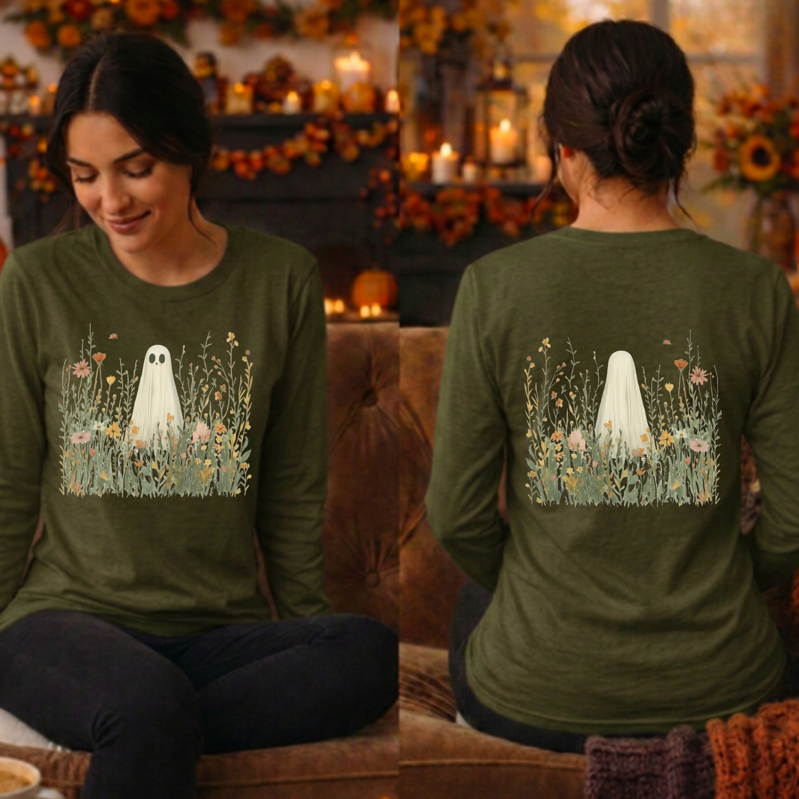 Bloom & Boo Long Sleeve Tee – Front & Back TheCraftNook
