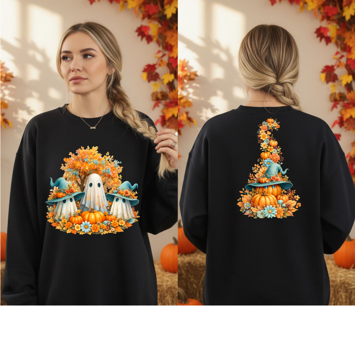 Spooky Cute Long-Sleeve Tee | Front & Back Graphic TheCraftNook