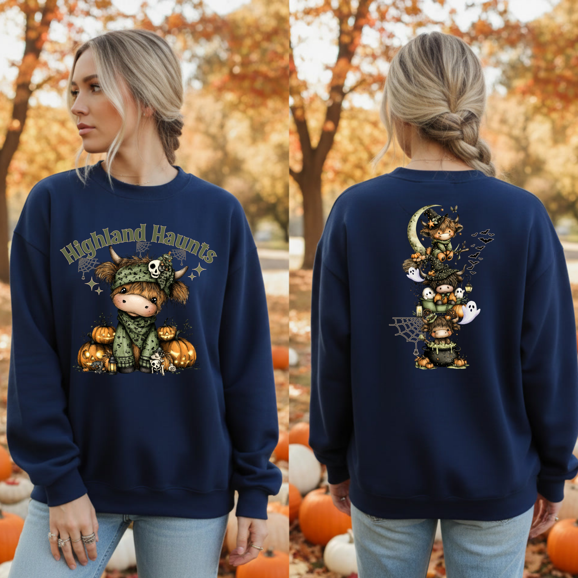 Highland Haunts Sweatshirt – Front & Back Graphics