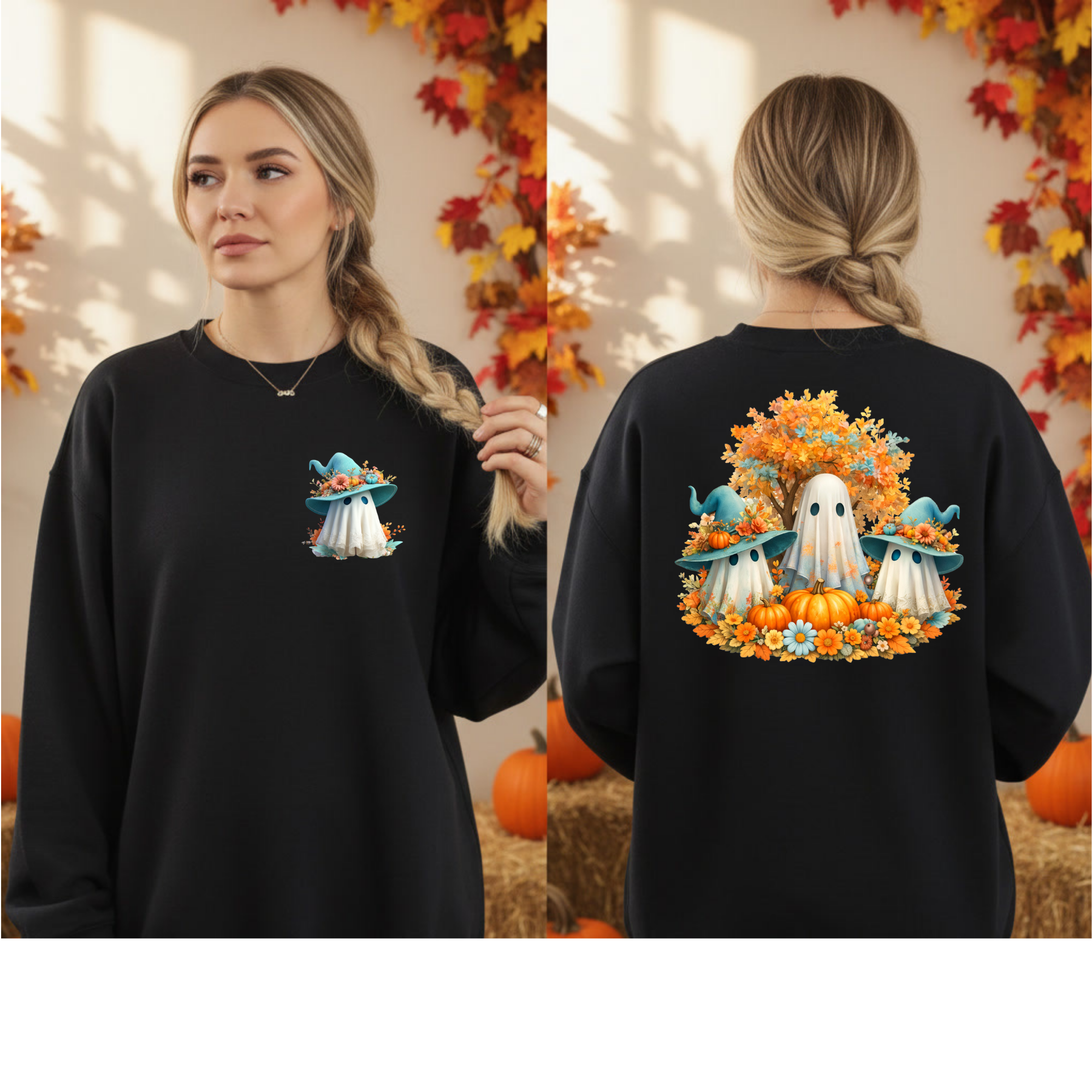 Spooky Cute Halloween Sweatshirt | Pocket & Full Back Graphic Crewneck