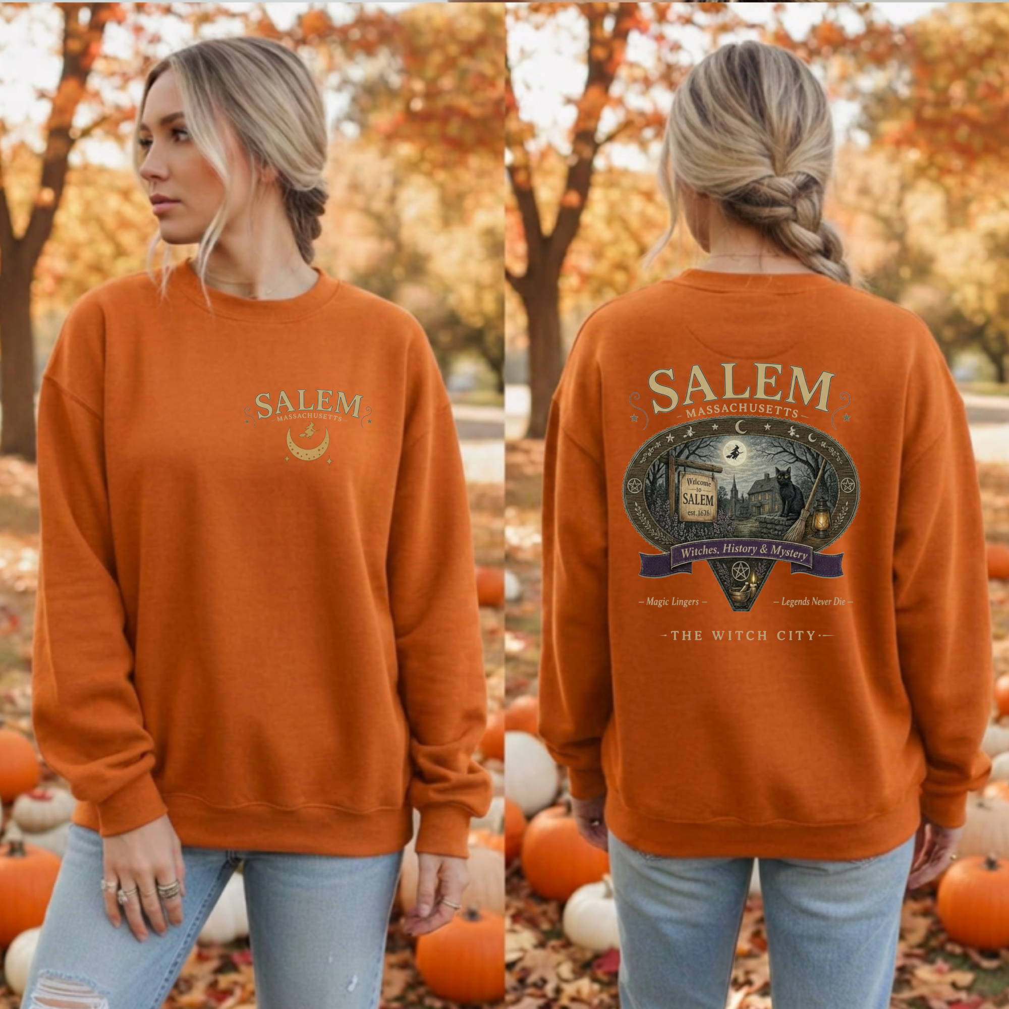 Salem Sweatshirt Pocket and back graphics