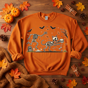 Bone Thief Cat Halloween Sweatshirt TheCraftNook
