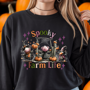 Spooky Farm Life Sweatshirt | Halloween Graphic Crewneck TheCraftNook