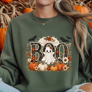 Cute Boo Sweatshirt – Halloween Ghost Graphic Crewneck TheCraftNook