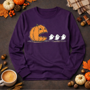 Ghost Snack Long Sleeve Tee | Halloween Graphic Shirt TheCraftNook