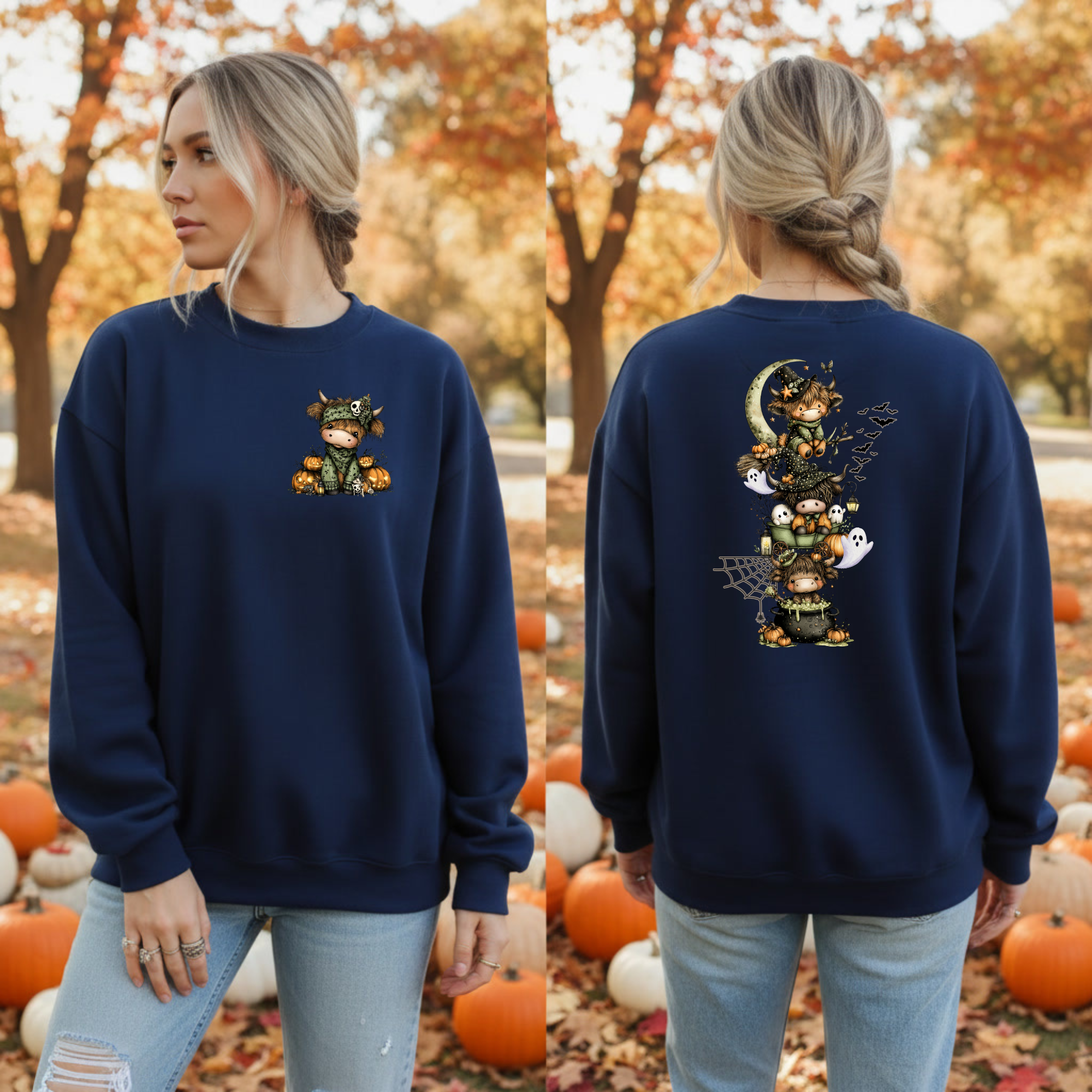 Highland Halloween Sweatshirt – Pocket & Full Back Graphics