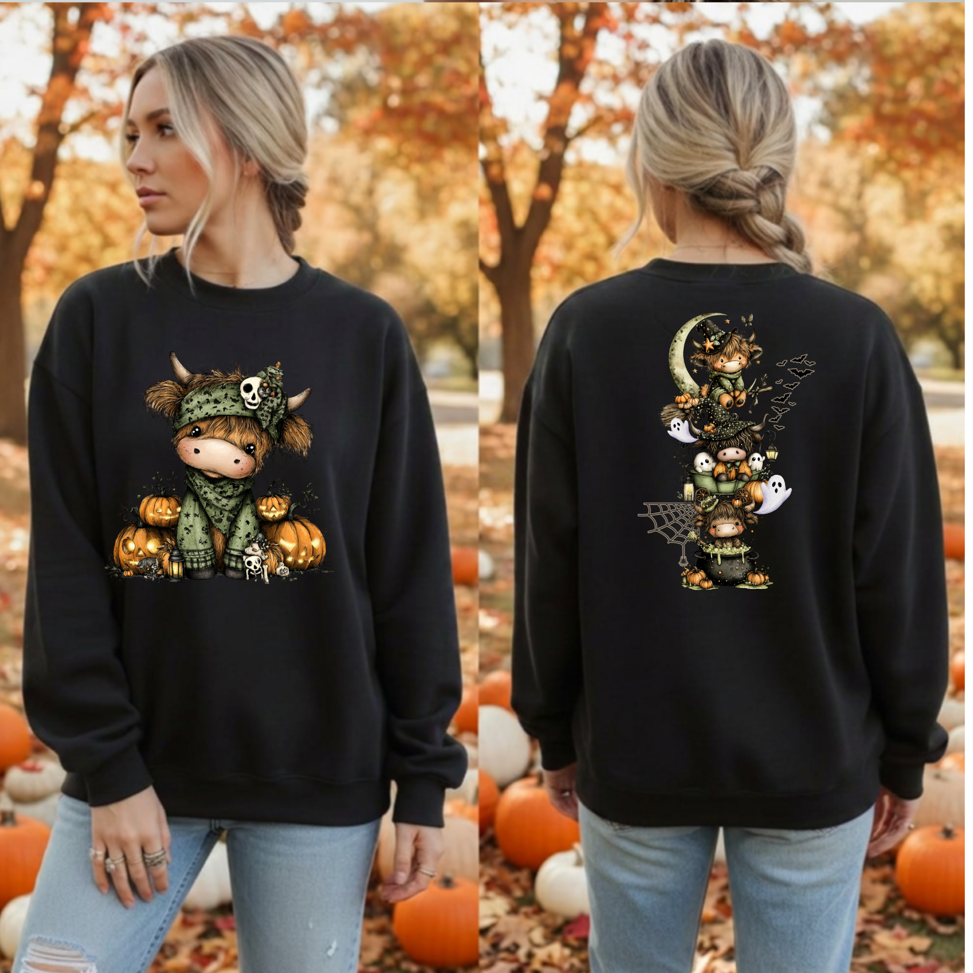 Highland Halloween Sweatshirt – Front & Back Graphics